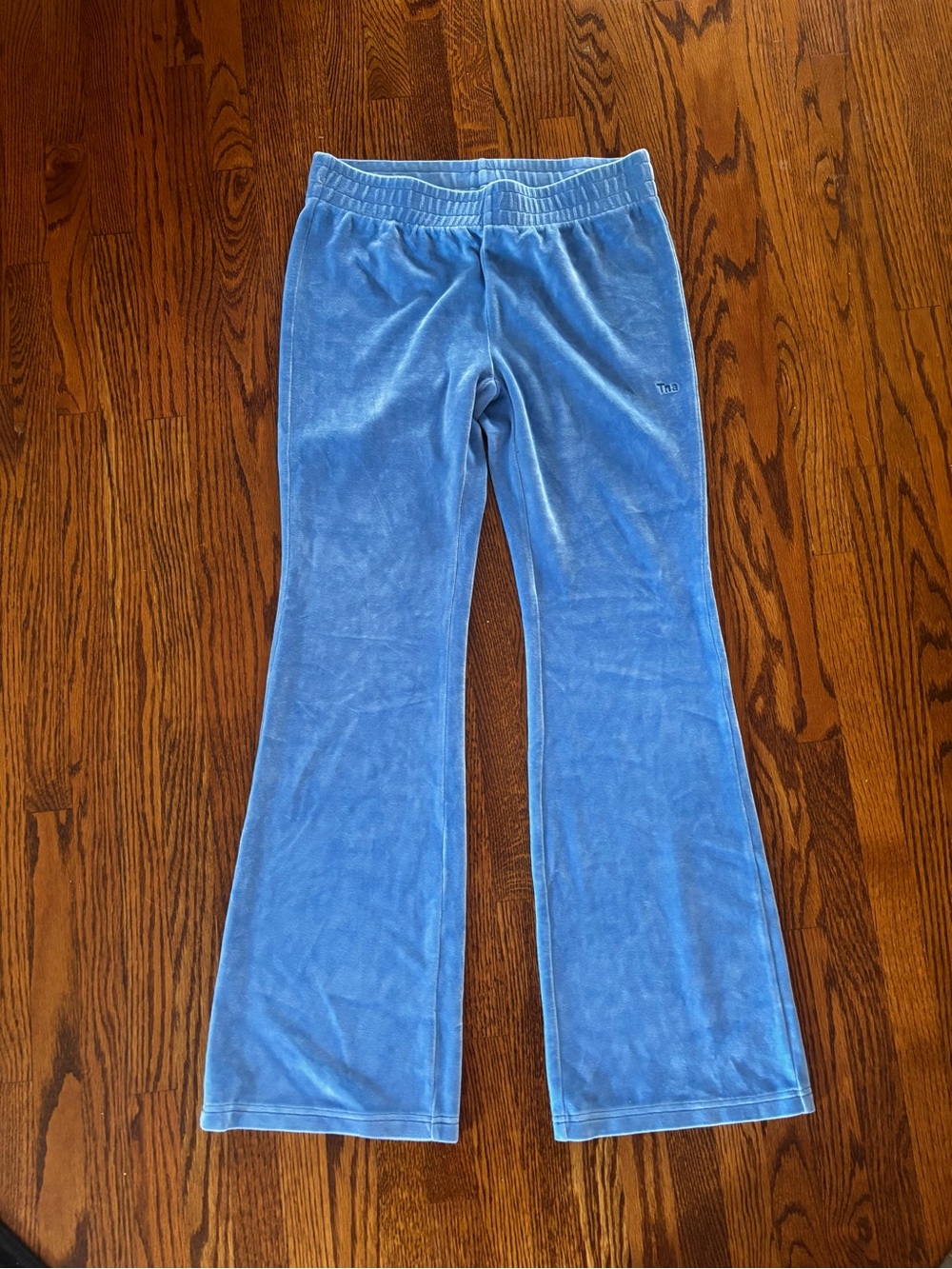 TNA Light Blue Velour Flared Pants